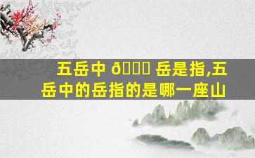 五岳中 🐘 岳是指,五岳中的岳指的是哪一座山